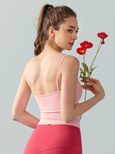 Women's vest with thin shoulder straps, sports and fitness top, yoga gathering bra, running training
